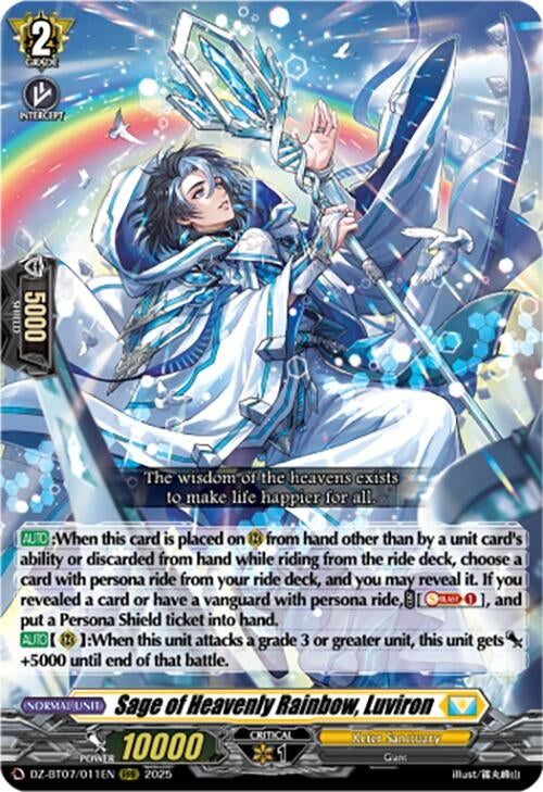 Image for Sage of Heavenly Rainbow, Luviron (DZ-BT07/011EN) [DZ-BT07: Moon Fangs & Cerulean Blaze] - Cardfight Vanguard