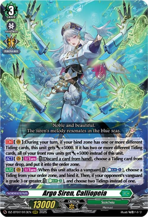 Image for Argo Siren, Calliopeia (DZ-BT07/013EN) [DZ-BT07: Moon Fangs & Cerulean Blaze] - Cardfight Vanguard