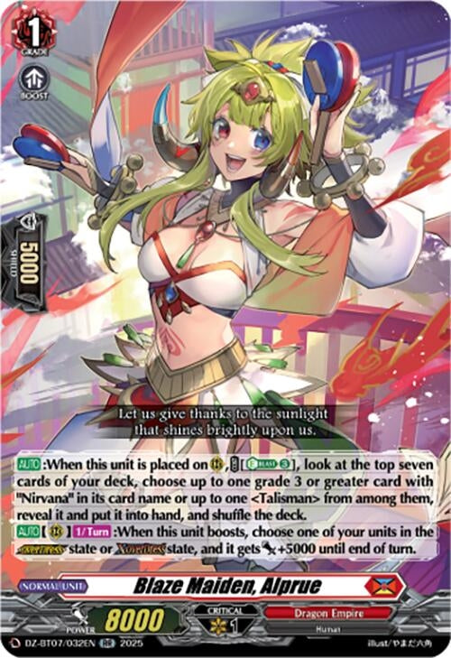 Image for Blaze Maiden, Alprue (DZ-BT07/032EN) [DZ-BT07: Moon Fangs & Cerulean Blaze] - Cardfight Vanguard