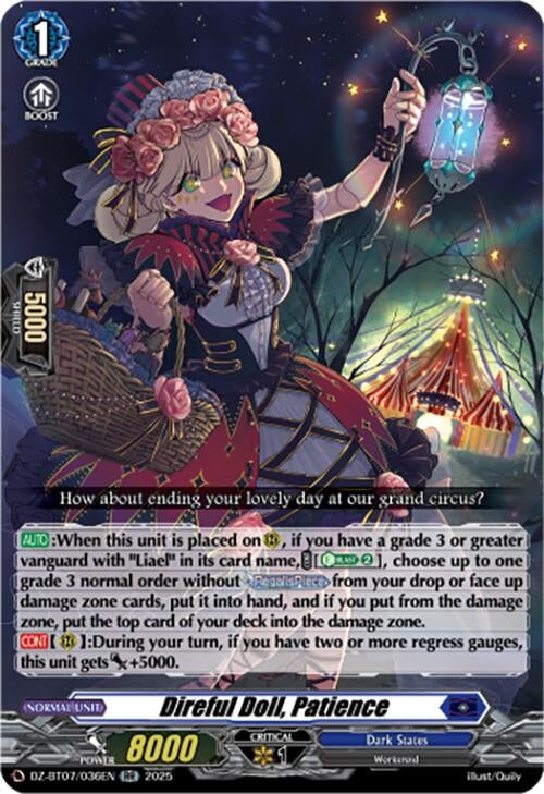 Image for Direful Doll, Patience (DZ-BT07/036EN) [DZ-BT07: Moon Fangs & Cerulean Blaze] - Cardfight Vanguard