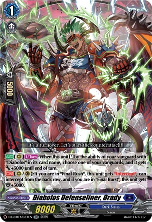 Image for Diabolos Defenseliner, Grady (DZ-BT07/037EN) [DZ-BT07: Moon Fangs & Cerulean Blaze] - Cardfight Vanguard