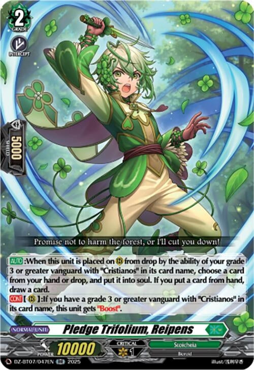 Image for Pledge Trifolium, Reipens (DZ-BT07/047EN) [DZ-BT07: Moon Fangs & Cerulean Blaze] - Cardfight Vanguard