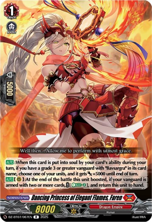 Image for Dancing Princess of Elegant Flames, Faren (DZ-BT07/067EN) [DZ-BT07: Moon Fangs & Cerulean Blaze] - Cardfight Vanguard