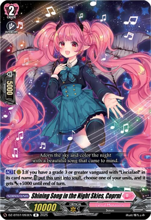 Image for Shining Song in the Night Skies, Coprni (DZ-BT07/093EN) [DZ-BT07: Moon Fangs & Cerulean Blaze] - Cardfight Vanguard