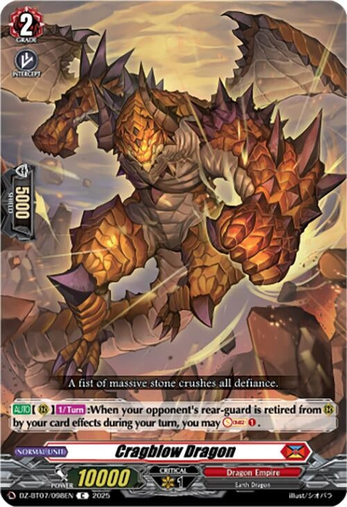 Image for Cragblow Dragon (DZ-BT07/098EN) [DZ-BT07: Moon Fangs & Cerulean Blaze] - Cardfight Vanguard