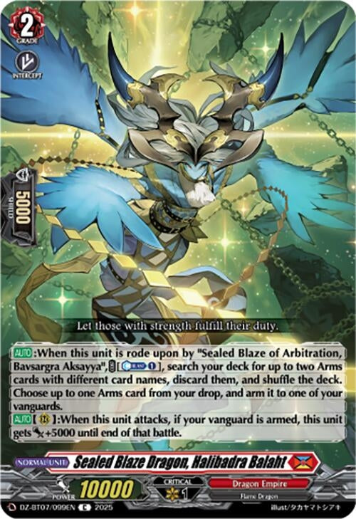 Image for Sealed Blaze Dragon, Halibadra Balaht (DZ-BT07/099EN) [DZ-BT07: Moon Fangs & Cerulean Blaze] - Cardfight Vanguard
