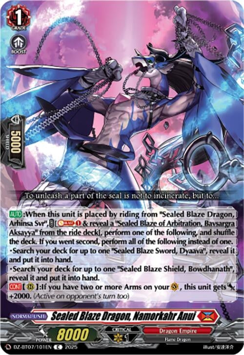 Image for Sealed Blaze Dragon, Namorkahr Anui (DZ-BT07/101EN) [DZ-BT07: Moon Fangs & Cerulean Blaze] - Cardfight Vanguard
