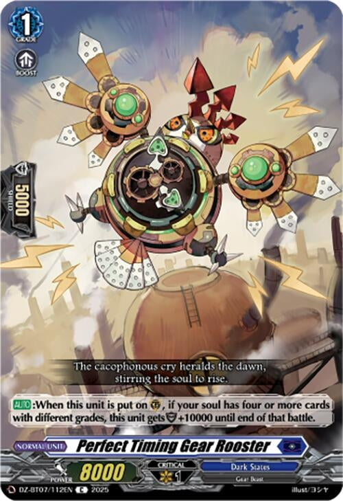 Image for Perfect Timing Gear Rooster (DZ-BT07/112EN) [DZ-BT07: Moon Fangs & Cerulean Blaze] - Cardfight Vanguard