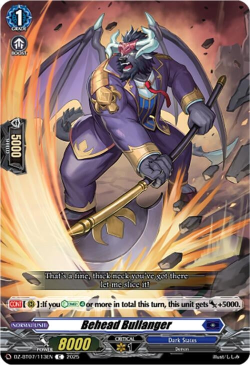 Image for Behead Bullanger (DZ-BT07/113EN) [DZ-BT07: Moon Fangs & Cerulean Blaze] - Cardfight Vanguard