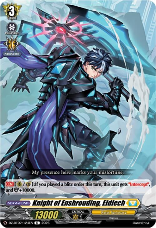 Image for Knight of Enshrouding, Eidlech (DZ-BT07/124EN) [DZ-BT07: Moon Fangs & Cerulean Blaze] - Cardfight Vanguard