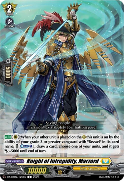 Image for Knight of Intrepidity, Marzord (DZ-BT07/125EN) [DZ-BT07: Moon Fangs & Cerulean Blaze] - Cardfight Vanguard