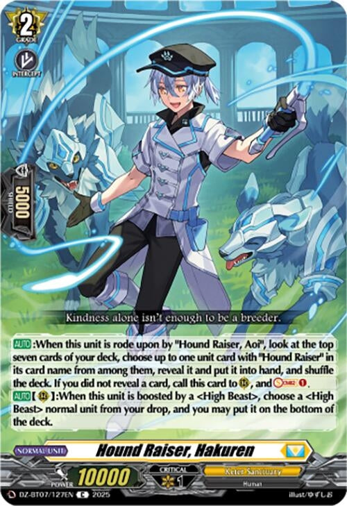 Image for Hound Raiser, Hakuren (DZ-BT07/127EN) [DZ-BT07: Moon Fangs & Cerulean Blaze] - Cardfight Vanguard