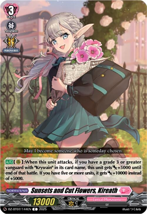 Image for Sunsets and Cut Flowers, Kireath (DZ-BT07/144EN) [DZ-BT07: Moon Fangs & Cerulean Blaze] - Cardfight Vanguard