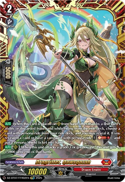 Image for Dragritter, Qawsqozah (FFR) (DZ-BT07/FFR02EN) [DZ-BT07: Moon Fangs & Cerulean Blaze] - Cardfight Vanguard
