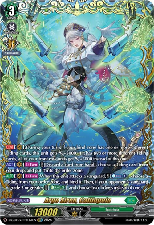 Image for Argo Siren, Calliopeia (FFR) (DZ-BT07/FFR13EN) [DZ-BT07: Moon Fangs & Cerulean Blaze] - Cardfight Vanguard