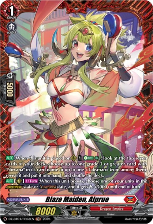 Image for Blaze Maiden, Alprue (FR) (DZ-BT07/FR03EN) [DZ-BT07: Moon Fangs & Cerulean Blaze] - Cardfight Vanguard