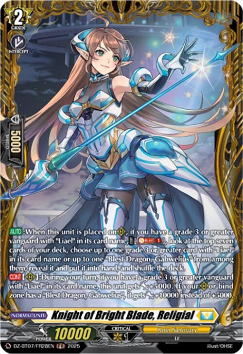 Image for Knight of Bright Blade, Religial (FR) (DZ-BT07/FR28EN) [DZ-BT07: Moon Fangs & Cerulean Blaze] - Cardfight Vanguard