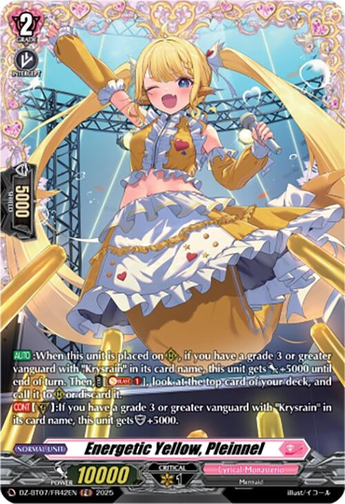 Image for Energetic Yellow, Pleinnel (FR) (DZ-BT07/FR42EN) [DZ-BT07: Moon Fangs & Cerulean Blaze] - Cardfight Vanguard