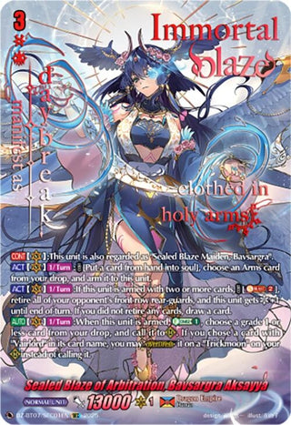 Image for Sealed Blaze of Arbitration, Bavsargra Aksayya (SEC) (DZ-BT07/SEC01EN) [DZ-BT07: Moon Fangs & Cerulean Blaze] - Cardfight Vanguard