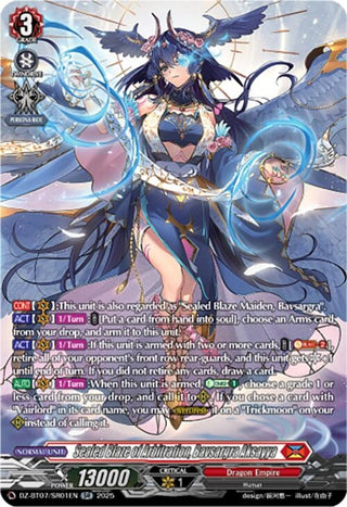 Image for Sealed Blaze of Arbitration, Bavsargra Aksayya (SR) (DZ-BT07/SR01EN) [DZ-BT07: Moon Fangs & Cerulean Blaze] - Cardfight Vanguard