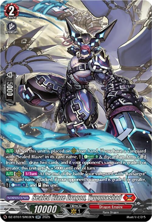 Image for Sealed Blaze Dragon, Yyugmashad (SR) (DZ-BT07/SR03EN) [DZ-BT07: Moon Fangs & Cerulean Blaze] - Cardfight Vanguard