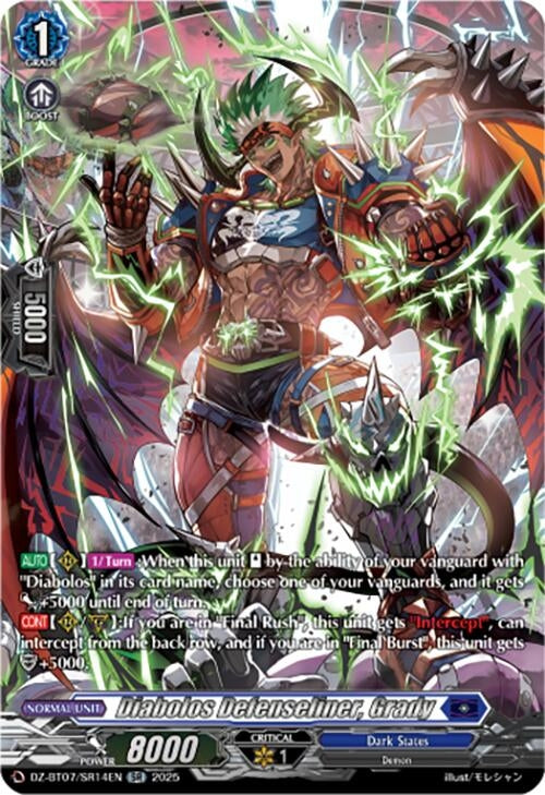 Image for Diabolos Defenseliner, Grady (SR) (DZ-BT07/SR14EN) [DZ-BT07: Moon Fangs & Cerulean Blaze] - Cardfight Vanguard