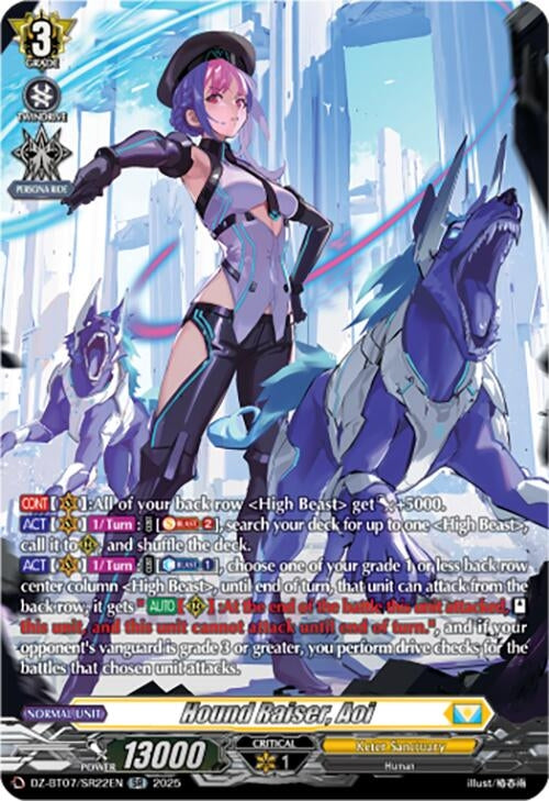 Image for Hound Raiser, Aoi (SR) (DZ-BT07/SR22EN) [DZ-BT07: Moon Fangs & Cerulean Blaze] - Cardfight Vanguard