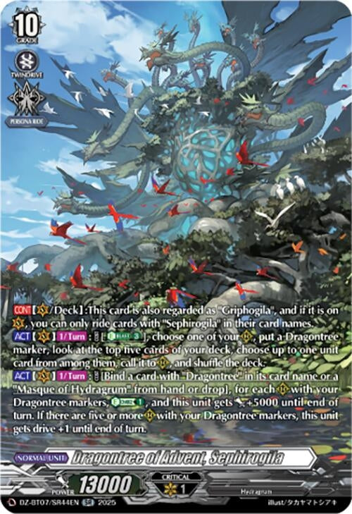 Image for Dragontree of Advent, Sephirogila (SR) (DZ-BT07/SR44EN) [DZ-BT07: Moon Fangs & Cerulean Blaze] - Cardfight Vanguard