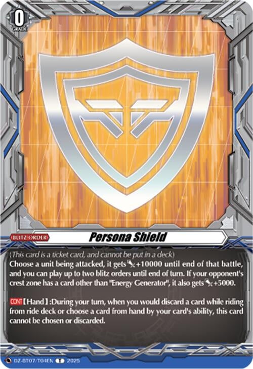 Image for Persona Shield (DZ-BT07/T04EN) [DZ-BT07: Moon Fangs & Cerulean Blaze] - Cardfight Vanguard