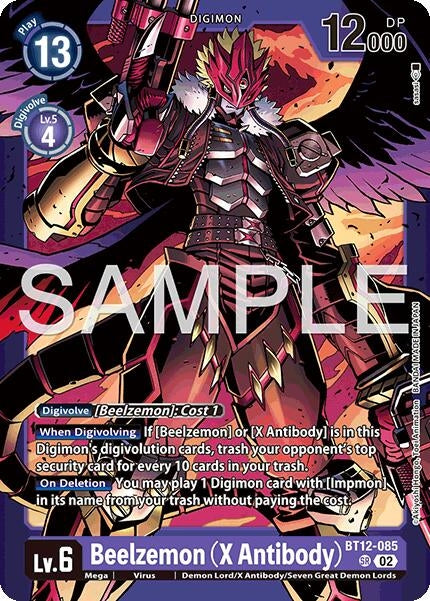 Image for Beelzemon (X Antibody) (BT12-085 SR) (Limited Card Pack -Billion Bullet-) - Digimon Card Game