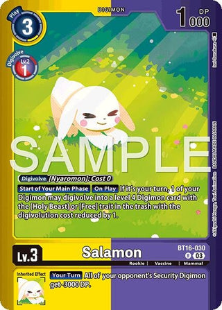 Image for Salamon (BT16-030 R) (Limited Card Pack -Billion Bullet-) - Digimon Card Game