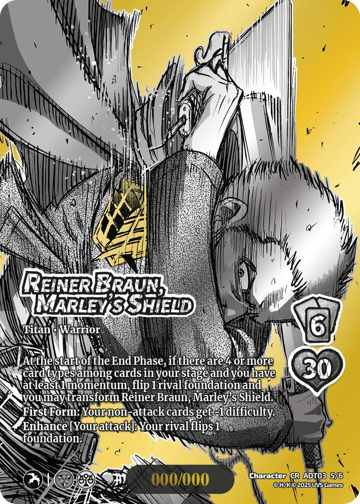 Image for Reiner Braun, Marley's Shield (Chrome Rare) (5/6) (Attack on Titan: Apocalypse) - UniVersus