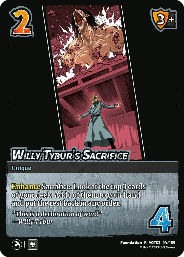 Image for Willy Tybur's Sacrifice (94/189) (Attack on Titan: Apocalypse) - UniVersus