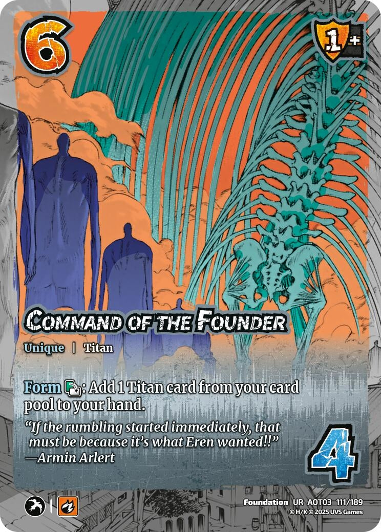 Image for Command of the Founder (111/189) (Attack on Titan: Apocalypse) - UniVersus