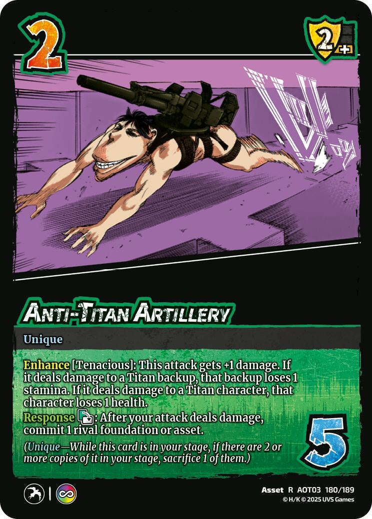 Image for Anti-Titan Artillery (180/189) (Attack on Titan: Apocalypse) - UniVersus