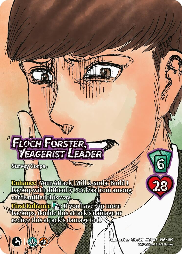 Image for Floch Forster, Yeagerist Leader (Alternate Art) (196/189) (Attack on Titan: Apocalypse) - UniVersus
