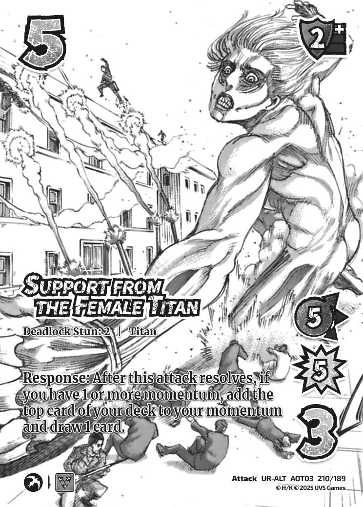 Image for Support from the Female Titan (Alternate Art) (210/189) (Attack on Titan: Apocalypse) - UniVersus