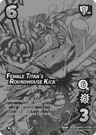 Female Titan's Roundhouse Kick // Annie's Contemplations (Alternate Art) (211/189) (Attack on Titan: Apocalypse)