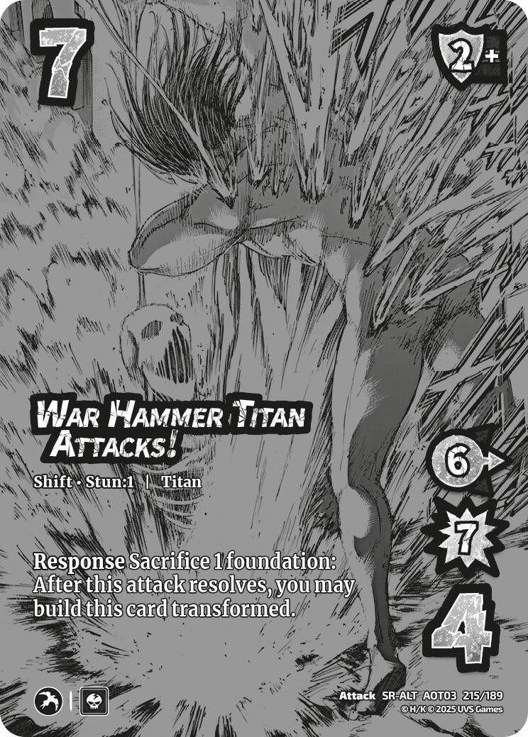 Image for War Hammer Titan Attacks! // The War Hammer Titan (Alternate Art) (215/189) (Attack on Titan: Apocalypse) - UniVersus
