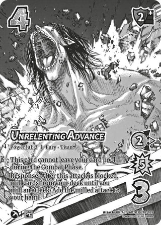 Image for Unrelenting Advance (Alternate Art) (218/189) (Attack on Titan: Apocalypse) - UniVersus