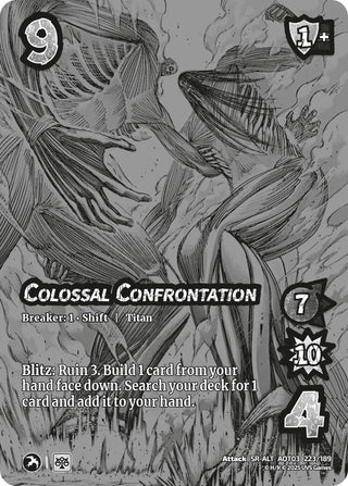 Image for Colossal Confrontation // Seeking Relief  (Alternate Art) (223/189) (Attack on Titan: Apocalypse) - UniVersus