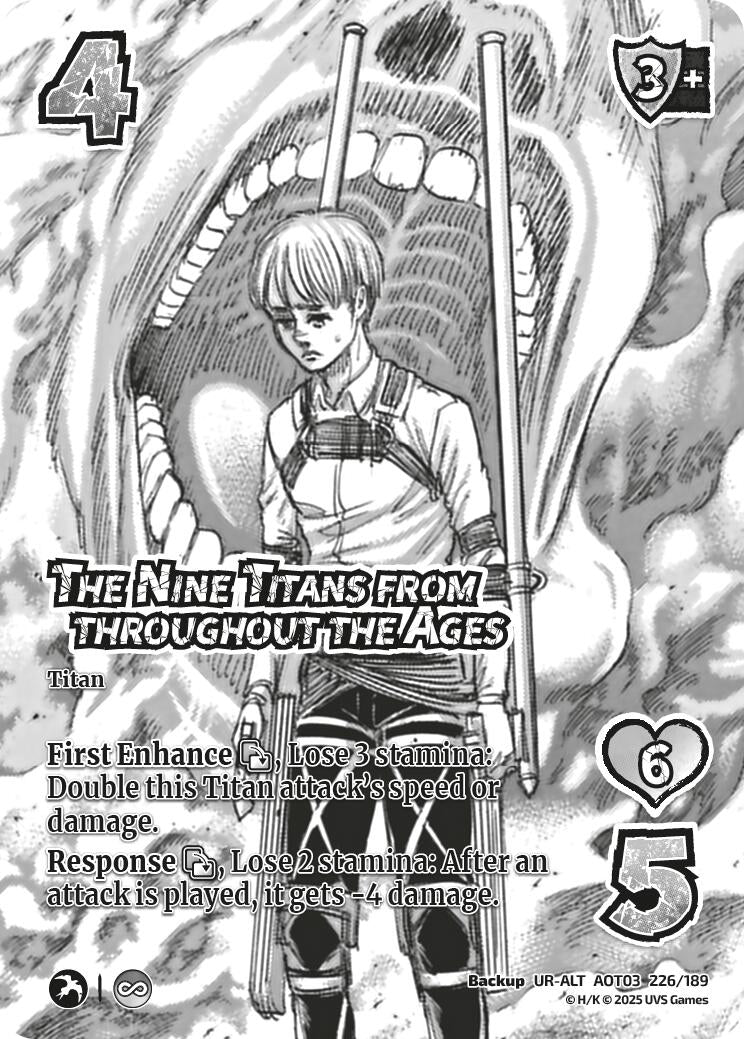 Image for The Nine Titans from throughout the Ages (Alternate Art) (226/189) (Attack on Titan: Apocalypse) - UniVersus