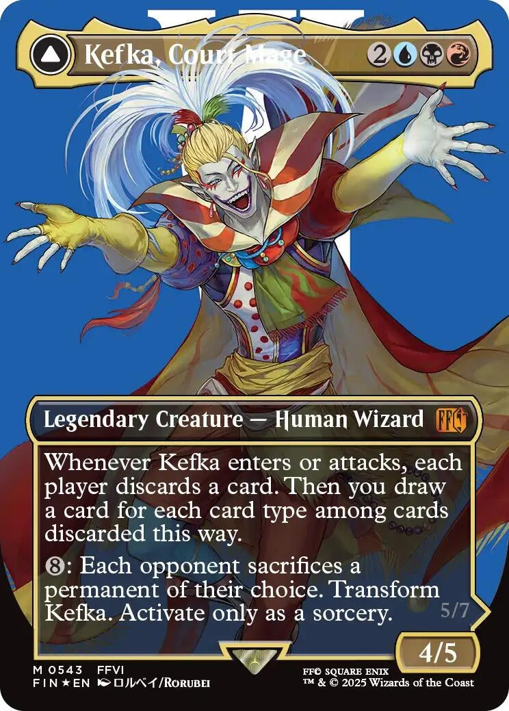 Image for Kefka, Court Mage (0543) (Borderless) (Surge Foil) (543) (FINAL FANTASY) - Magic: The Gathering