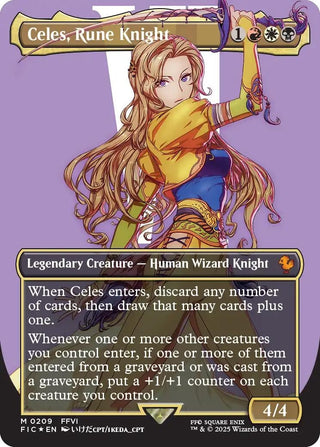 Image for Celes, Rune Knight (Borderless) (Surge Foil) (209) (Commander: FINAL FANTASY) - Magic: The Gathering