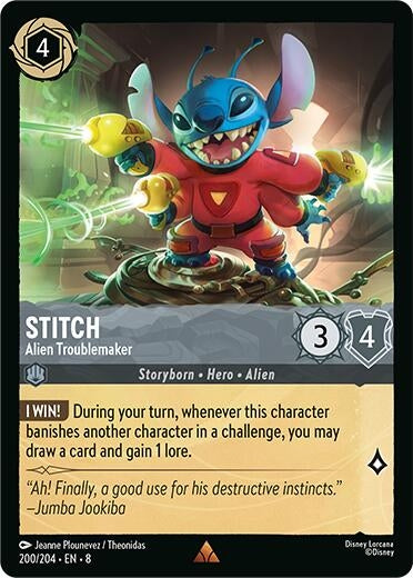 Image for Stitch - Alien Troublemaker (200/204) [Reign of Jafar] - Disney Lorcana