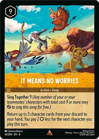 Image for It Means No Worries (42/204) [Reign of Jafar] - Disney Lorcana
