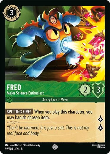 Image for Fred - Major Science Enthusiast (92/204) [Reign of Jafar] - Disney Lorcana