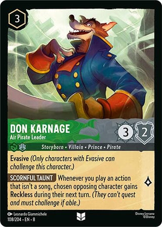Image for Don Karnage - Air Pirate Leader (108/204) [Reign of Jafar] - Disney Lorcana
