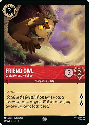 Image for Friend Owl - Cantankerous Neighbor (144/204) [Reign of Jafar] - Disney Lorcana