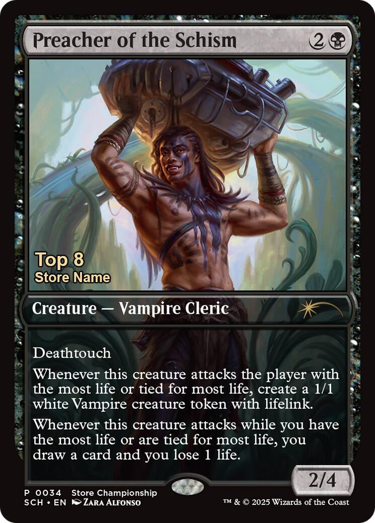 Image for Preacher of the Schism (Top 8) (34) (Game Day & Store Championship Promos) - Magic: The Gathering